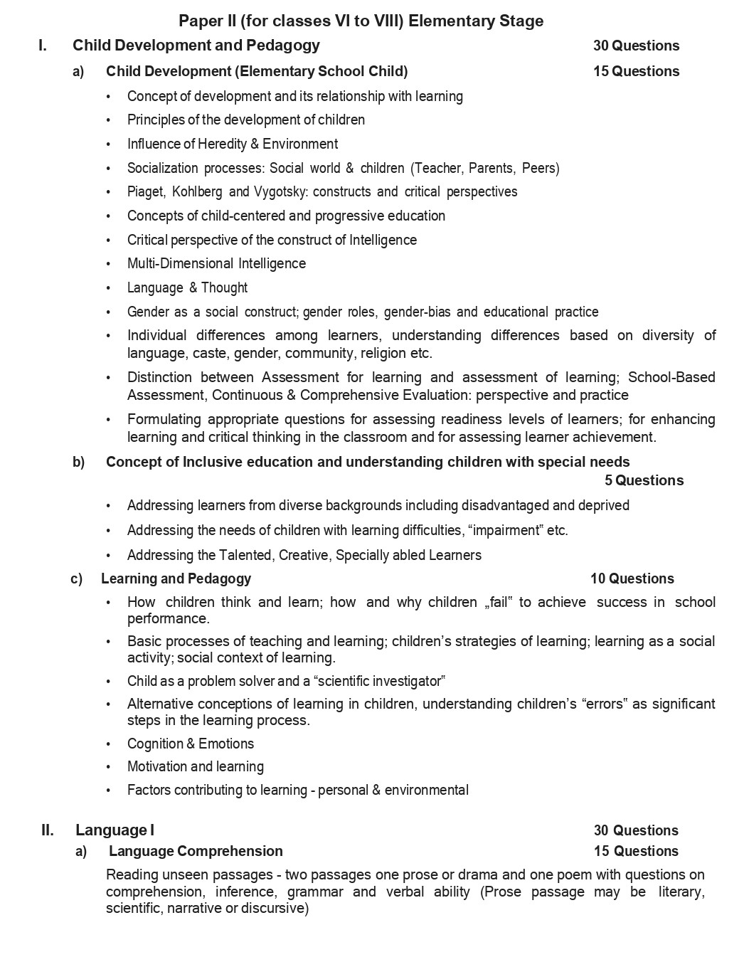 ctet syllabus 